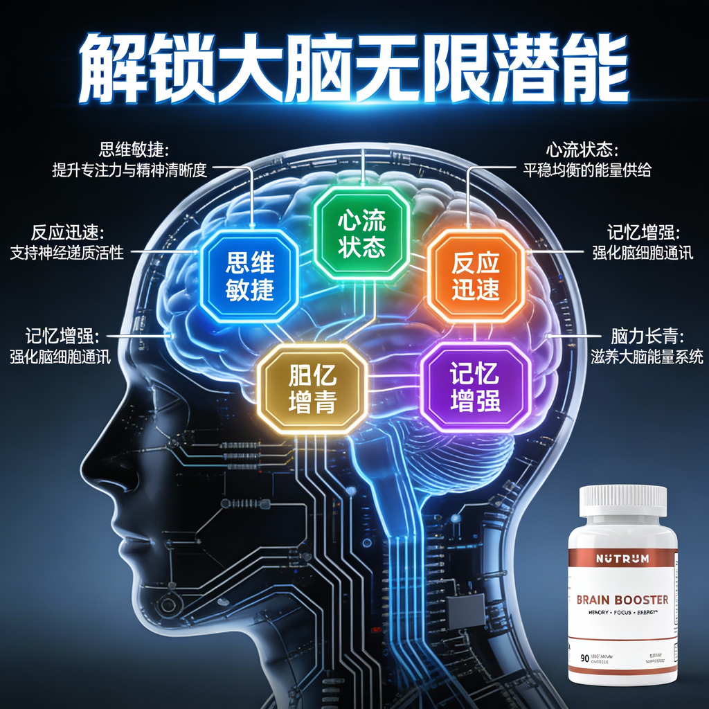 【双瓶特惠装】Brain Booster 脑力泵 (2瓶装) – 提升专注力 & 记忆力 nutrum纽康